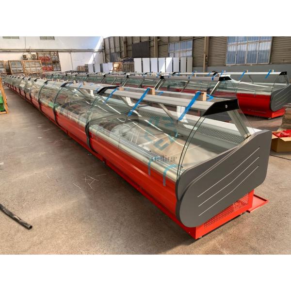 Painted Steel Butcher Meat Display Fridge Air Cooling 220V