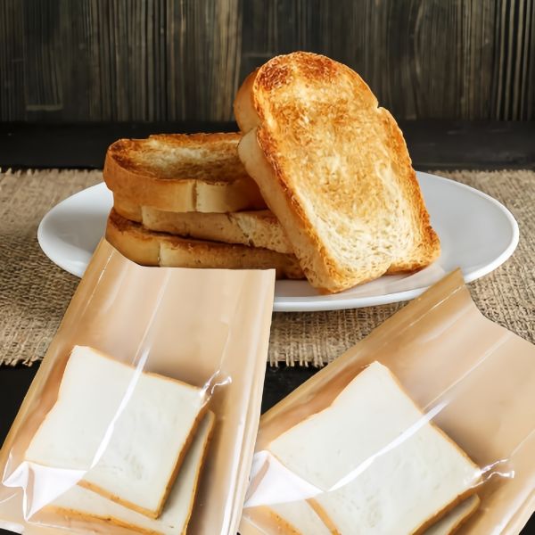 7.1*7.5 Inches Bakery Paper Bags Eco Friendly Toast Paper Bag With Window