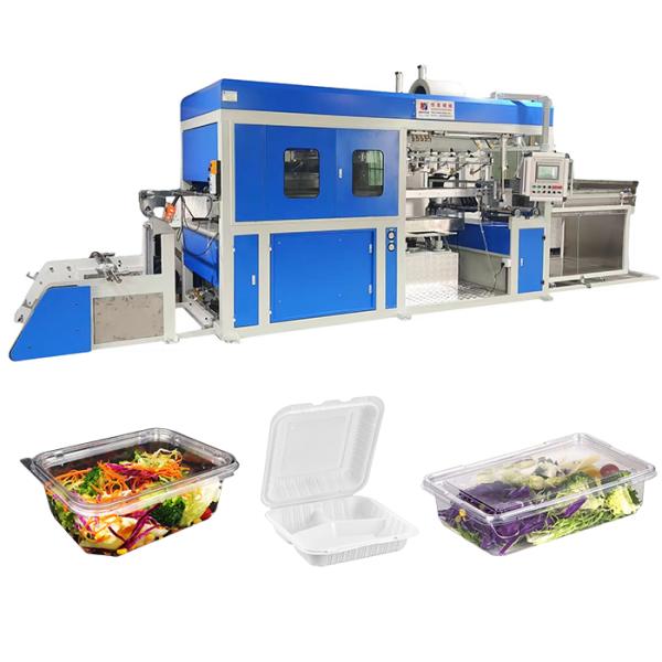 Fully Automatic Servo Driven Thermoforming Machine Touch Screen Control Ceramic Heating For PP/PS/PVC Materials Pet Product