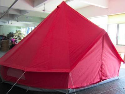 Red Color 5m Canvas Bell Tent With 4 Windows / Air Vents Fire Resistant