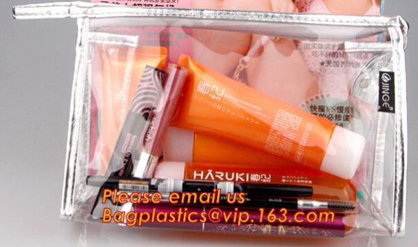 Custom cotton printed plastic waterproof pencil bag PVC pencil case with zipper, round mesh bags,