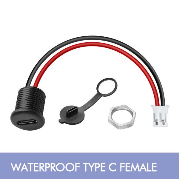 IP67 IP68 Waterproof Cap USB Type C Female Socket Jack to 2 Pin PH 2.0 XH 2.54  SH1.0  VH ZH MX Connector Cable