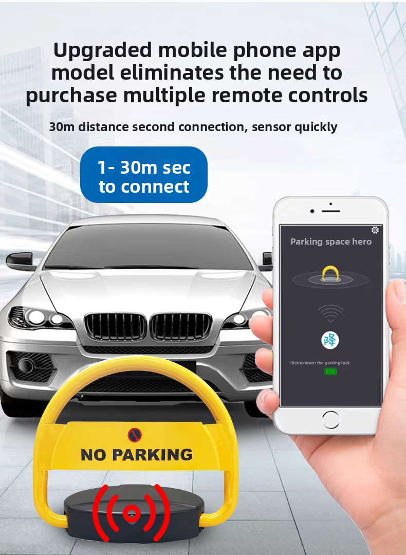 Yellow Car Parking Locks Waterproof Remote Control Parking Lot Lock