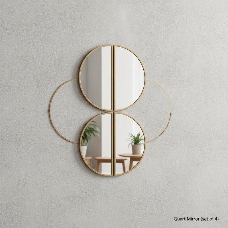 Quart Mirror Set of 4 with Venetian Frame - 50X40X4CM Decorative Wall Mirrors