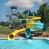 8m de ancho tobogán de parque acuático comercial tobogán de fibra de vidrio comercial para piscinas privadas