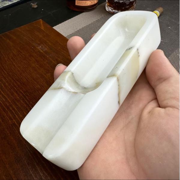 Arabescato Corchia White Marble Ashtray Italian Luxury For Home Decoration
