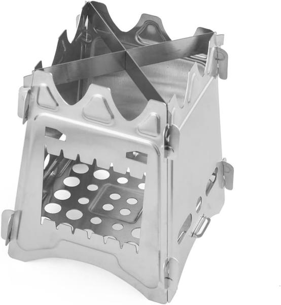 Picnic BBQ Cooker Portable Folding Stainless Steel Backpacking Stove Wood Burning Camp Stoves