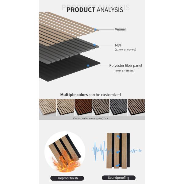 Living Room Acoustic Wood Slat Wall Panels With Foam For Interior Wall Decor