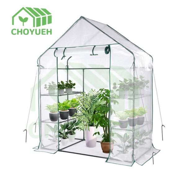 Rectangular Green Garden Greenhouse with 2 Doors Rain Wind Protection Ventilation Assembly Required