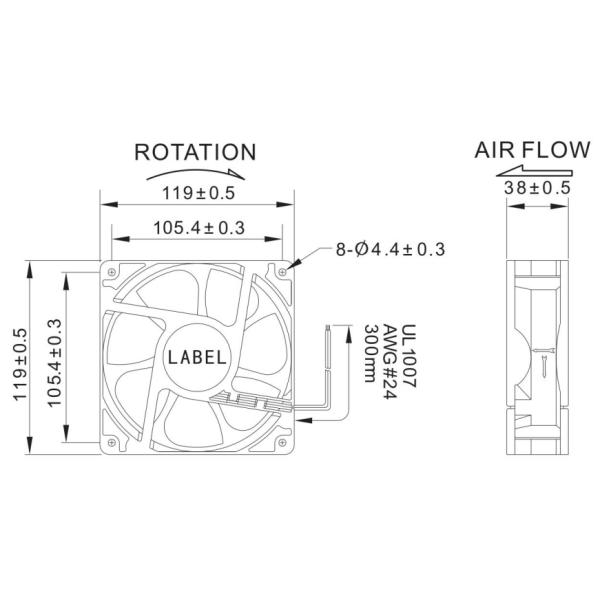 4 Wire Brushless Equipment Cooling Fans Cabinet Cooling Fan Ball / Hydraulic Bearing
