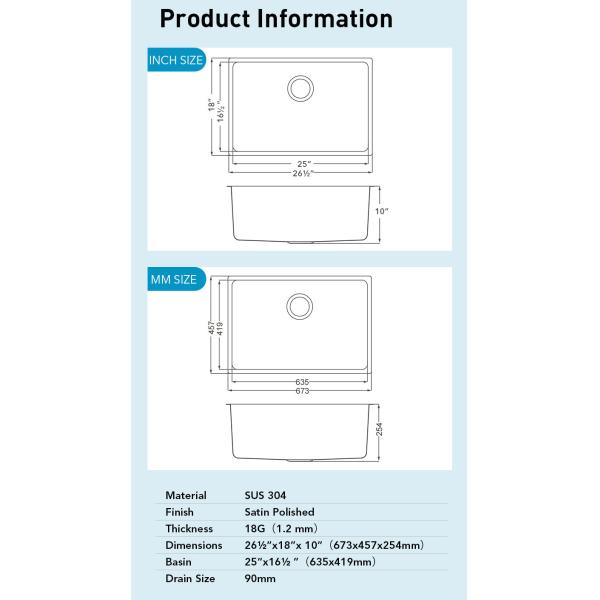 Soundproofing 18 Gauge Stainless Steel Sink , Undermount Kitchen Sink With Strainer