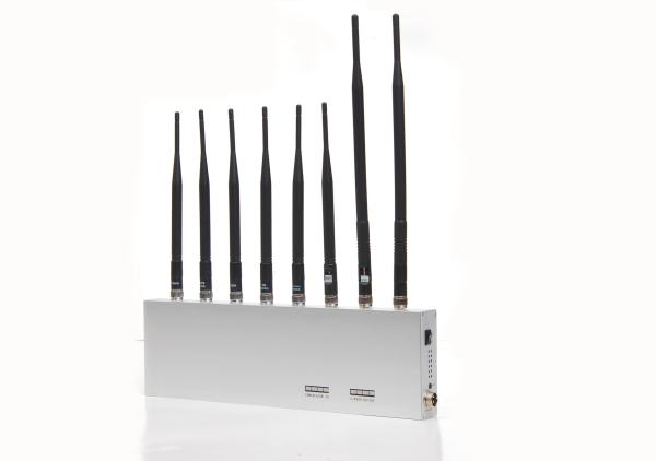 Cell Phone Signal Jammer + GPS + WIFI + Walkie Talkie / Wireless Earphone (8 antennas)