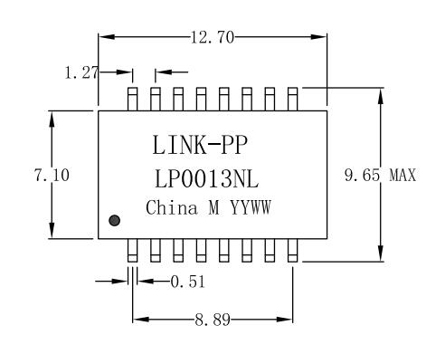 13F-39NL 10/100 Base-t Single Port SMD Ethernet Module Transformer LP0013NL