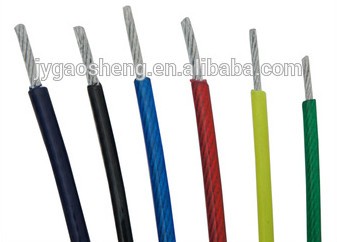 Cable de acero recubierto de PVC de color, cable de acero recubierto de plástico de 1-20 mm