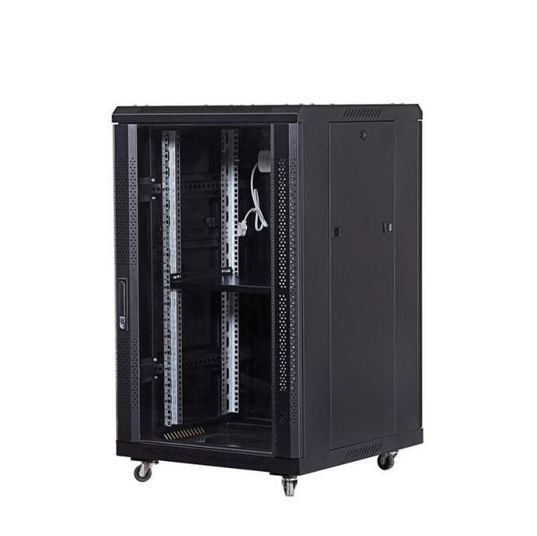 18U PDU Power Distribution Unit Rack Cabinet with RAL9005 Black Finish and Materials