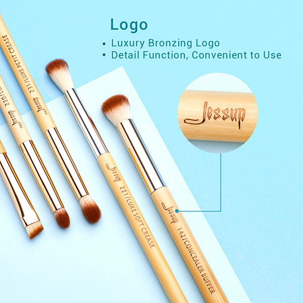 Jessup 15pcs Bamboo Makeup Brushes Set Cosmetic Brush Factory Makeup Brush Brands T137