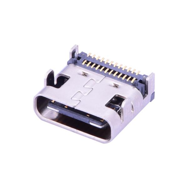 24 Contact Usb 3.1 Type C Connector  , Pcb Mount Usb C Connector Horizontal Affixed Base
