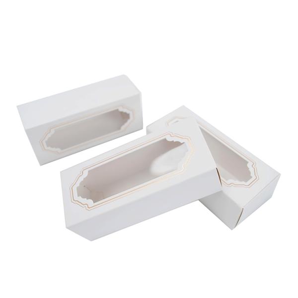 Custom Recyclable Kraft Paper Macaron Cookie Biscuit Packaging Box with Clear Window