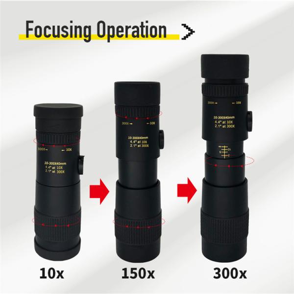 Сигнала телеобъектива силы 4K 10-300X40mm телескоп супер Monocular для взрослых