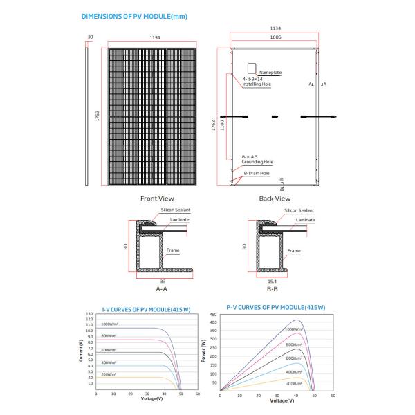 405W 410W Trina Solar Module Solar Panel Half Cut Home Use 415W 420W 425W Photovoltaic Modules