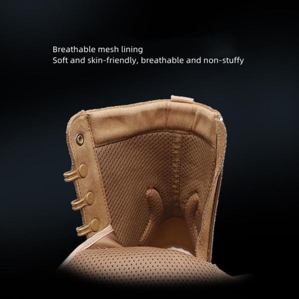 3515 Military Leather Boots Brown EVA Insole Tactical Boots With Zipper