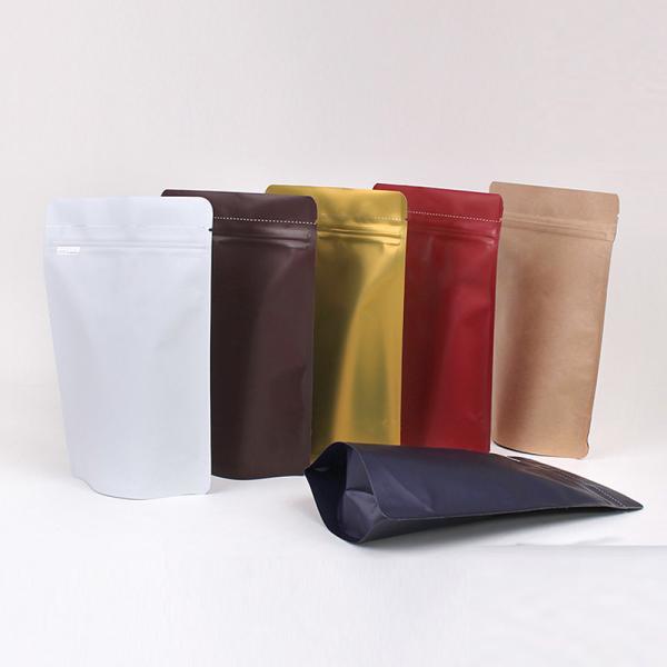 Friendly China Supplier Custom Color Printing Zipper Top One Way Valve Pink Foil Coffee Bags