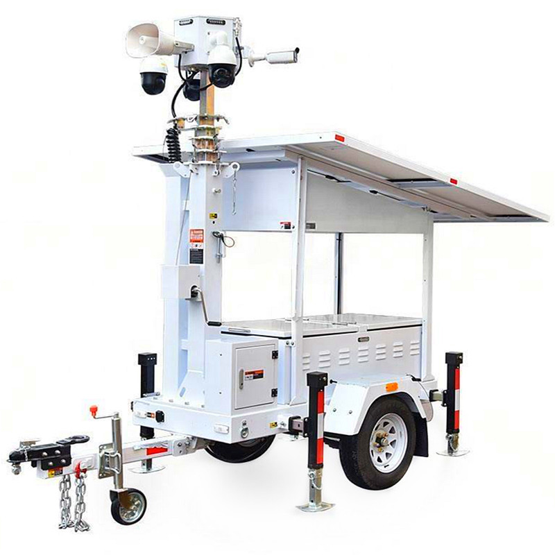 Surveillance Light Tower With AI Detection Solar Generator Energy Backup Power Storage Mobile LED Light Tower