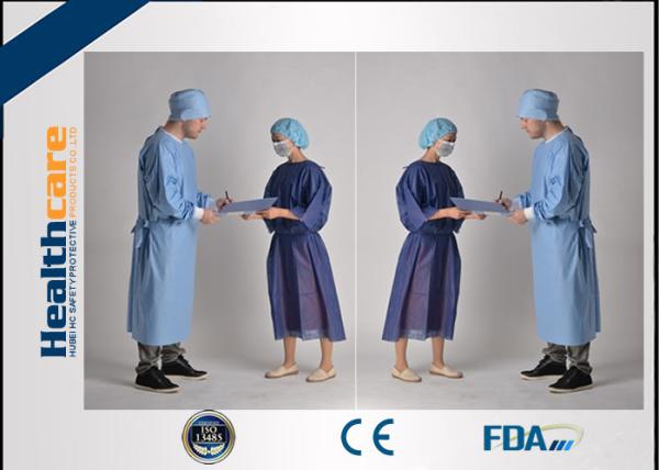 Single Use SBPP SMS Disposable Isolation Gowns With Long Sleeves