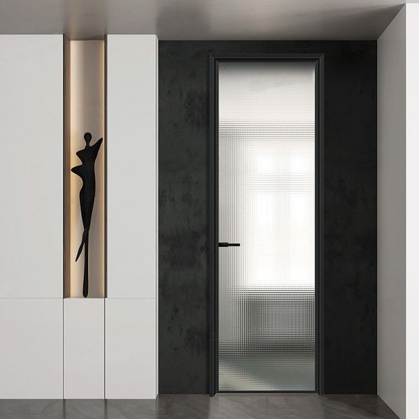 Minimalist Swing Glass Doors Aluminum Alloy For Bathroom Kitchen