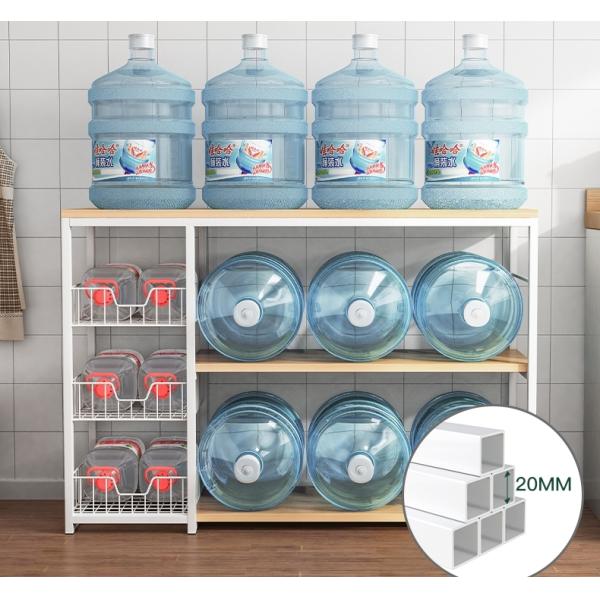 1.2 Meters 3 tier vegetable rack Black Multifunction Kitchen Appliance Storage Rack