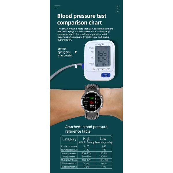 Montre intelligente P30 de moniteur de santé de tension artérielle d'ECG de pompe à air 1,3 pouces pour des soins de santé