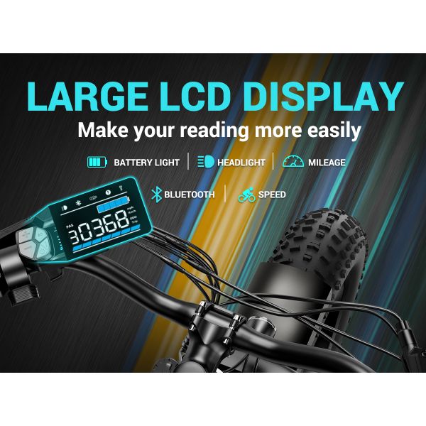 F622 48V Electric Hybrid Mountain Bike Steel Frame Electric Road Bike 7 Speed Rear Hub Motor Lithium Battery 1200W Brushless