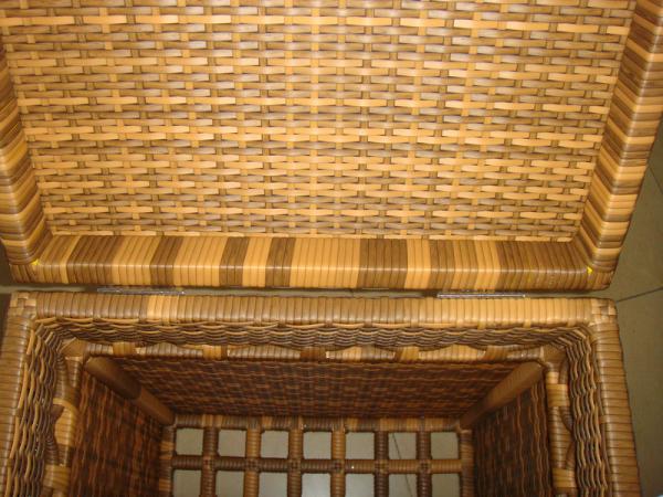 Hand-Woven Brown Poly Rattan Storage Boxes For Bedroom / Storeroom