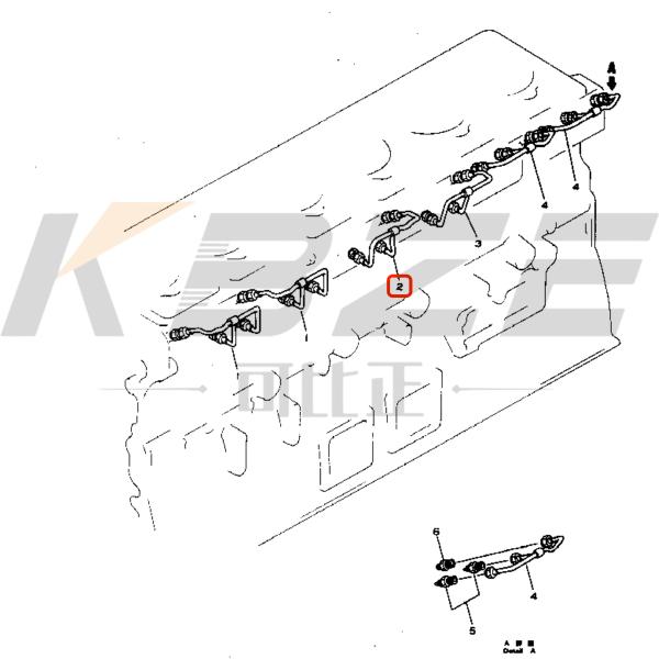 S6D155-4 KOMATSU ENGINE 6127-51-7120 6127-51-7121 CAMSHAFT OIL PIPE