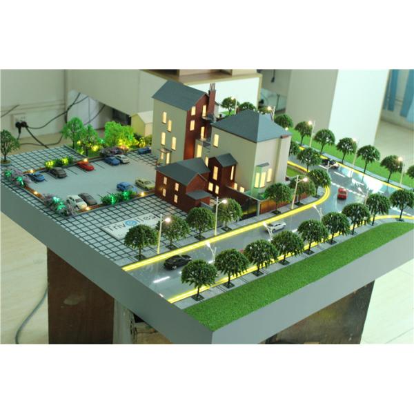 UK residential 3d architectural physical scale model with landscape and lighting