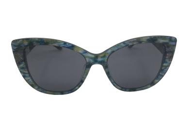 Cateye acetate sunglasses Men Women special green pattern UV 100%