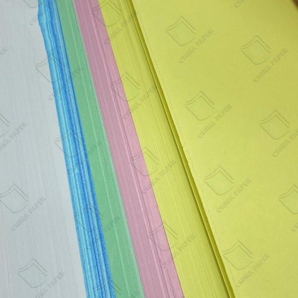 Multiple Color Ncr Carbonless Copy Paper Roll Green Pink Yellow Blue White