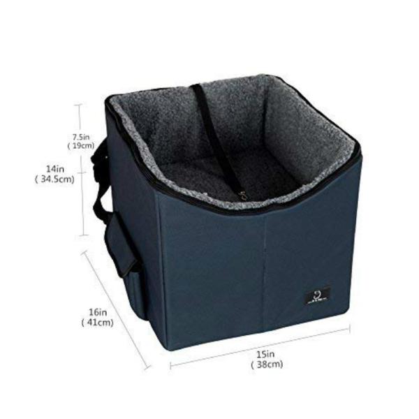 15in 14in Dog Car Seat Carrier Portable Black Double Faced
