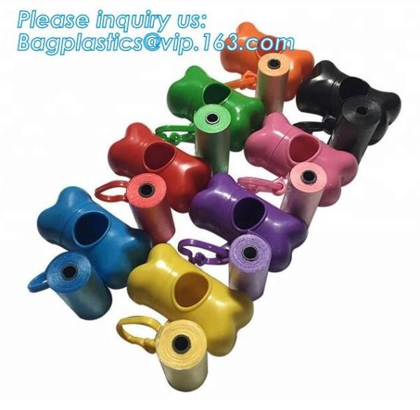 LED Flashlight Dog Waste Bag Dispenser Holder with Pet Waste Bag Poop Roll Bags, BPI ASTM D6400 EN13432 Approval Customi