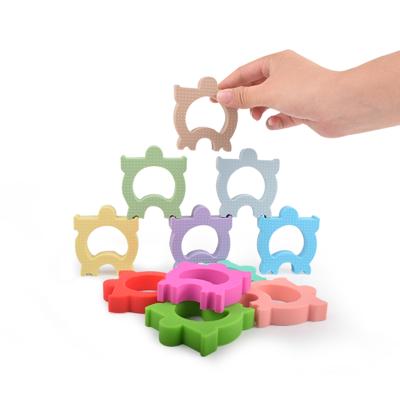 Non Toxic Baby Silicone Toys For 0-12 Months Age Soft Silicone Block