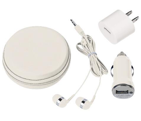 Freeuni Earphone Travel Kit packaging +car charger+travel charger Universal travel charger