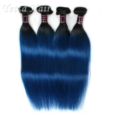 Cabelo azul macio saudável Extentions do Virgin da categoria 8A de Ombre para a deusa