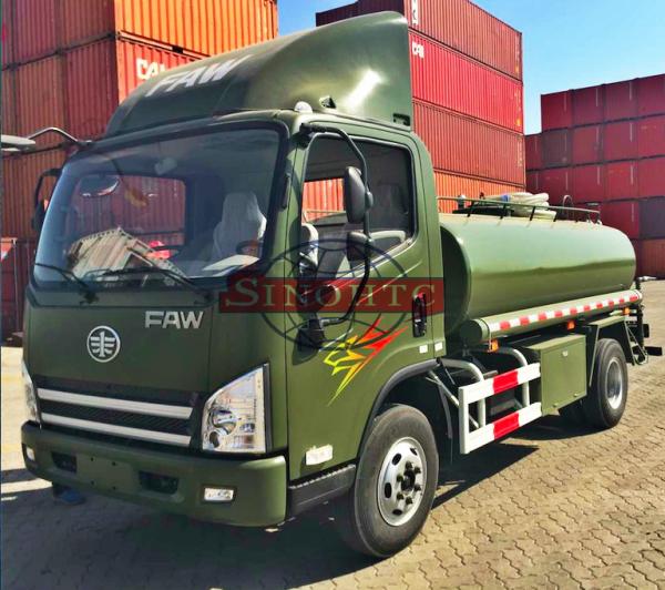 3 - 5 Ton Water Tanker Truck Hydraulic Steering Two Axle ZZ5073 Chassis