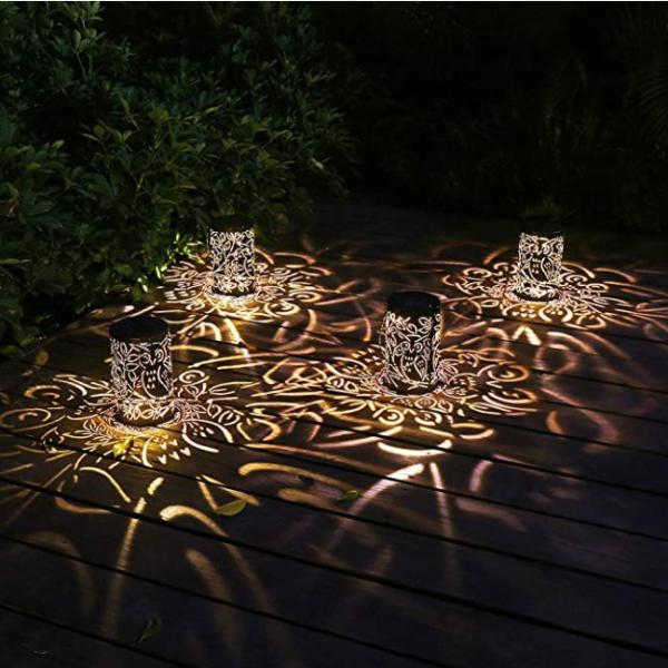 Retro Metal 8.46 Inches 0.5w Outdoor Solar Tabletop Lanterns