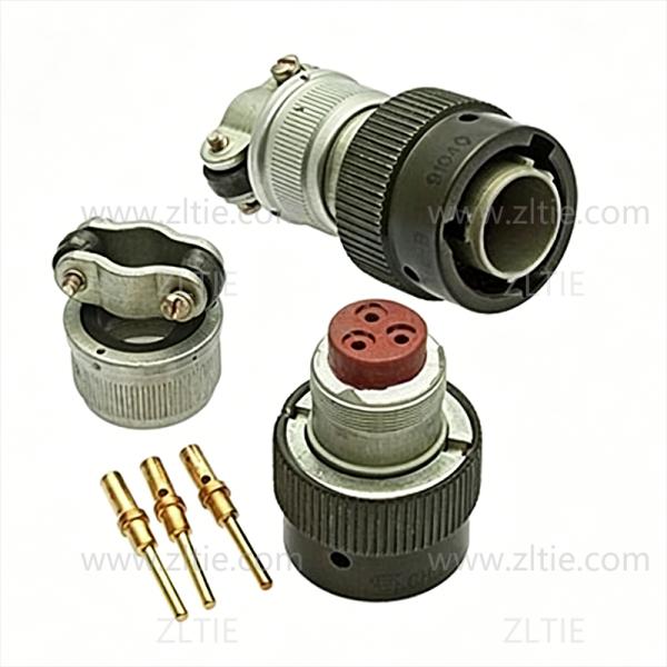 ZH23 Series Shell Size 14 3 Pin Male Plug with Straight Tail Attachment – СНЦ23-3/14В-6-В