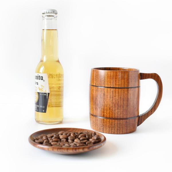 380mL Handmade Wooden Beer Mug Jujube Eco Friendly Coffee Cups