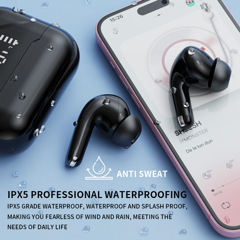 Wireless Earphones 5.3 Edition LED Battery Display ENC Call Noise Reduction True Wireless Stereo In Ear Earphones 360 ° Panoramic Stereo I5 Sweatproof Sports Running Fitness Suitable for Mobile Phones