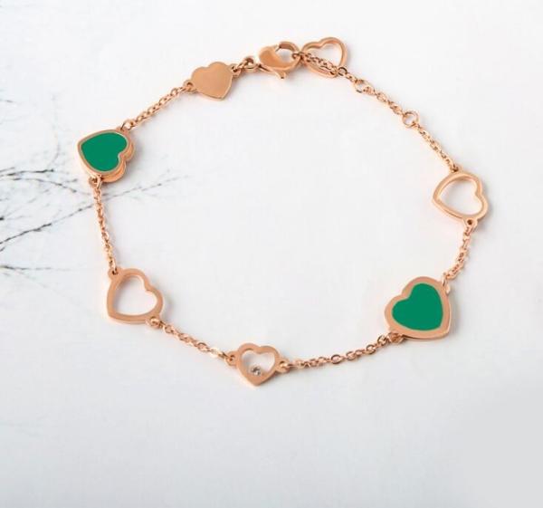 Open Heart  Bracelet for Girls Fashion Jewelry White Sheel Heart Design Bangle 18K Rose Gold Open Heart