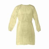 Yellow Simple Long Sleeve Disposable Plastic Gowns Anti Blood Isolation Gowns