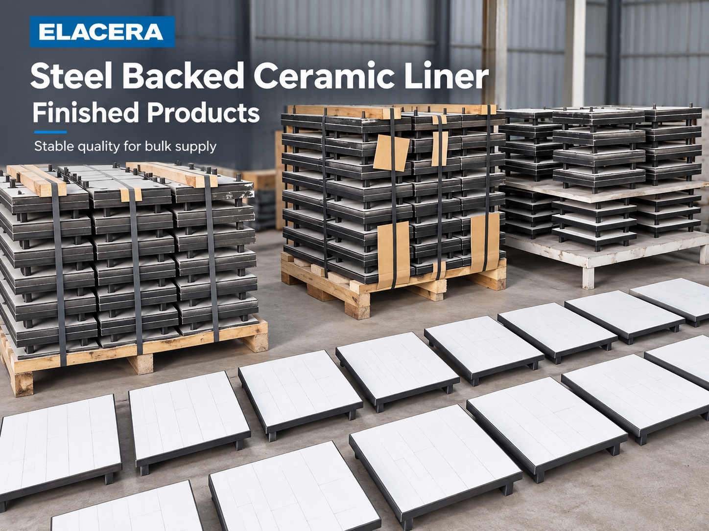 Steel Backed Alumina Ceramic Liner for Chutes and Hoppers